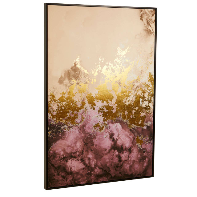 Premier Housewares Astratto Cream And Mauve Wall Art