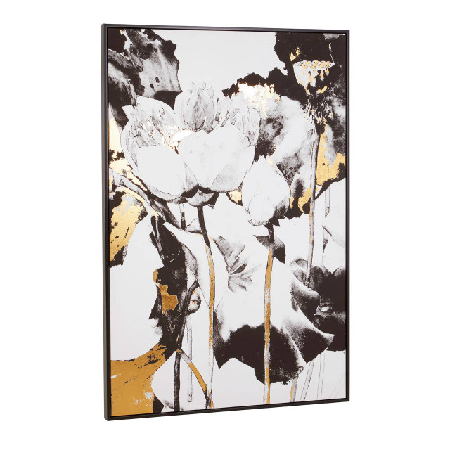 Premier Housewares Astratto Floral And Metallic Wall Art