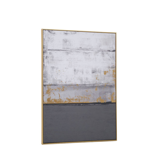 Premier Housewares Astratto Grey And Gold Foil Wall Art