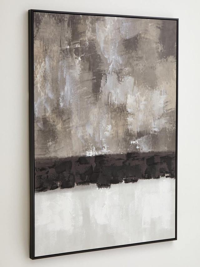 Premier Housewares Astratto Monochrome Textured Canvas Wall Art