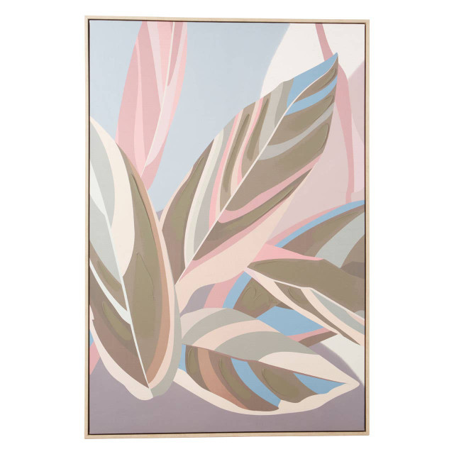 Premier Housewares Astratto Pastel Leaves Canvas Wall Art