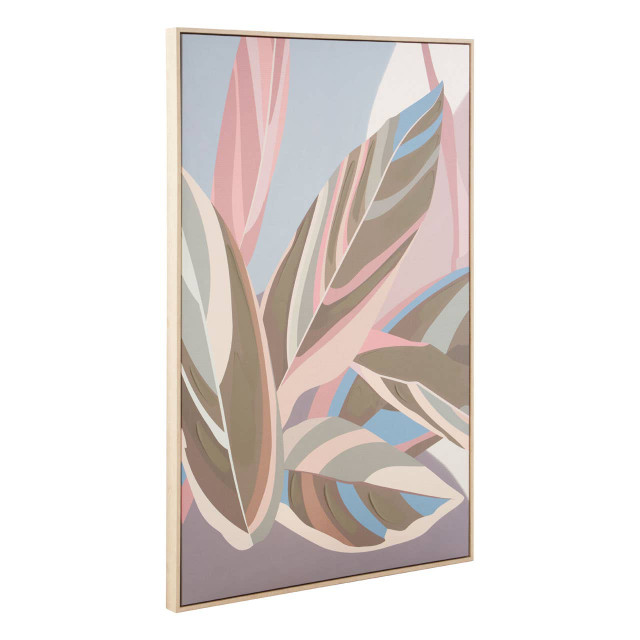 Premier Housewares Astratto Pastel Leaves Canvas Wall Art
