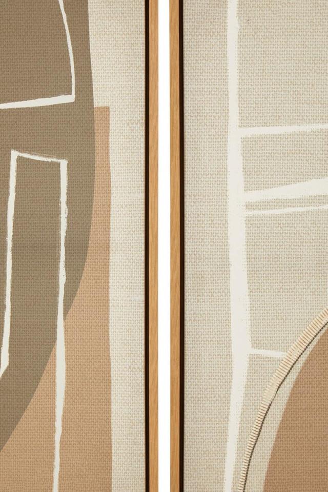Premier Housewares Astratto Set Of 2 Neutral Abstract Canvas Wall Art