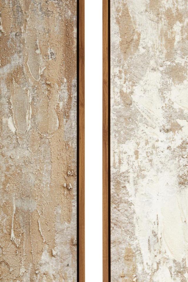 Premier Housewares Astratto Set Of 2 Neutral Hued Textured Wall Art