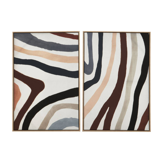 Premier Housewares Astratto Set Of Two Multi Coloured Abstract Wall Art