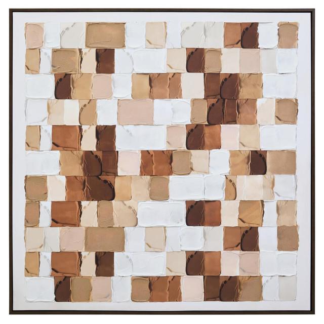 Premier Housewares Astratto Textured Wall Art In Neutral Tones