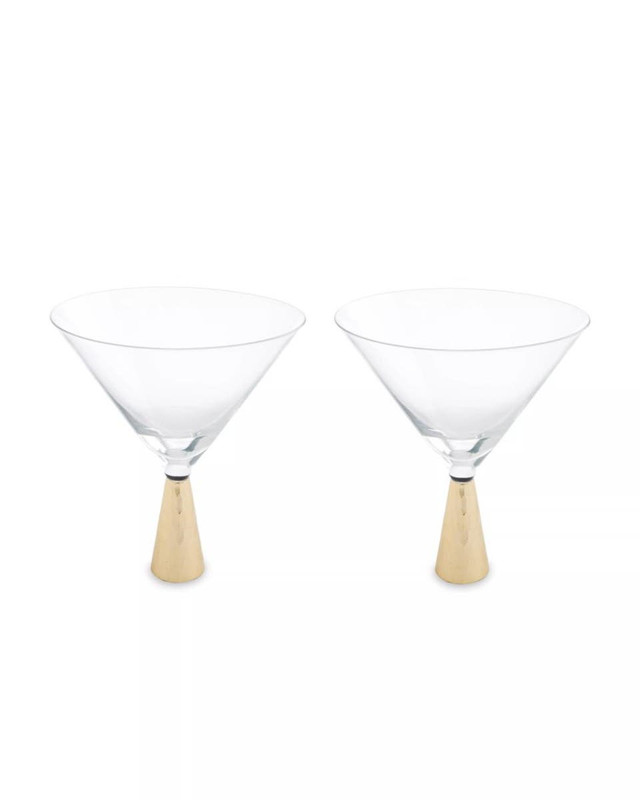 Premier Housewares Astrid Set Of Two Cocktail Glasses With Gold Finish Stem