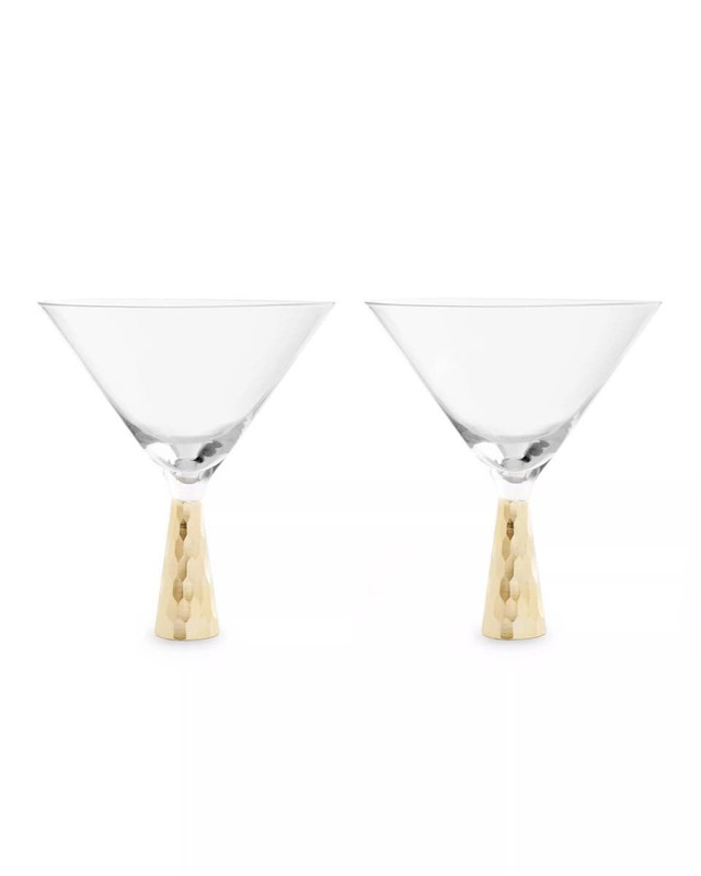 premier housewares Astrid Set Of Two Cocktail Glasses With Gold Finish Stem