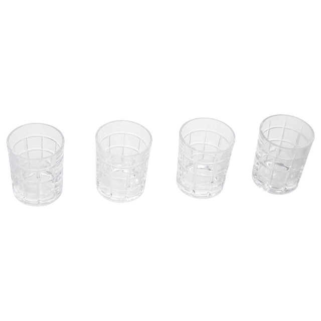 Premier Housewares Auclair Set Of Four Check Glass Tumblers