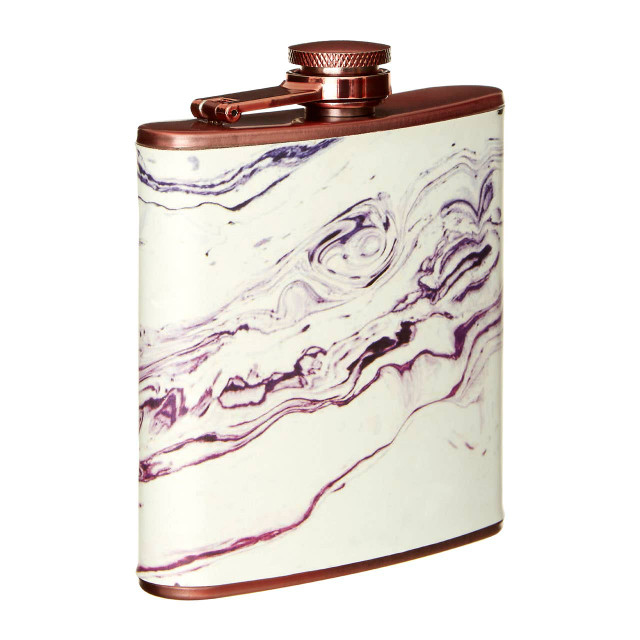 Premier Housewares Auden Marble Effect Rose Gold Hip Flask