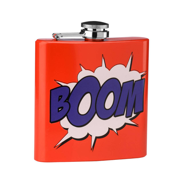 premier housewares Auden Red Hip Flask with Boom Design