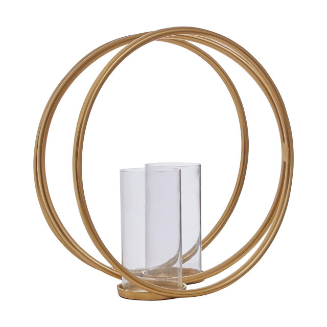 premier housewares Aura Large Gold Finish Double Candle Holder