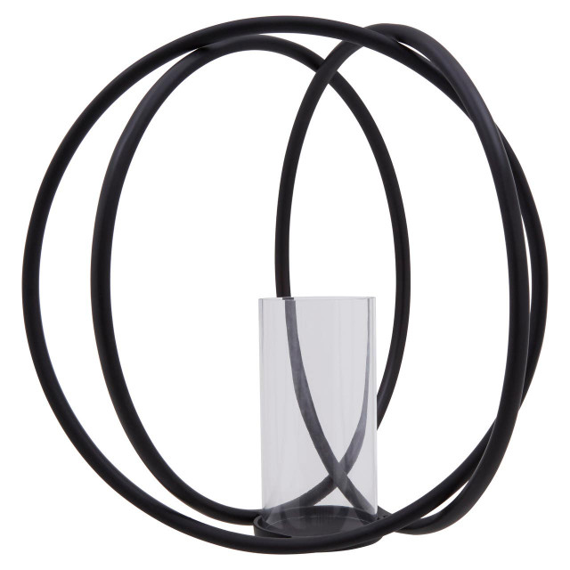 premier housewares Aura Large Matte Black Finish Candle Holder