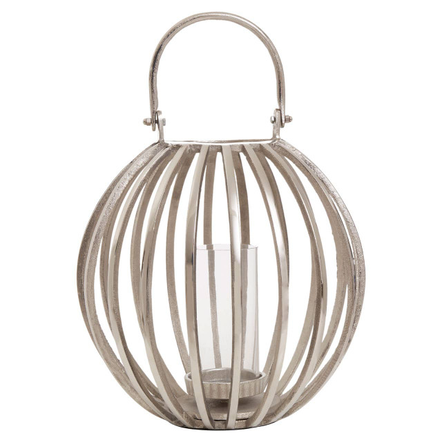 Premier Housewares Aura Large Silver Finish Lantern
