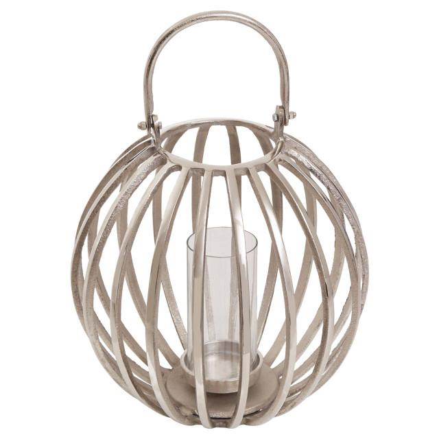 Premier Housewares Aura Large Silver Finish Lantern
