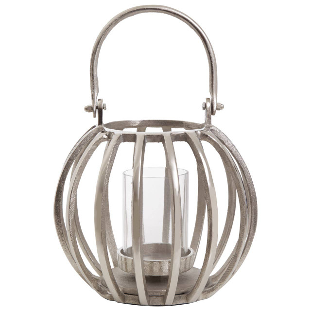 premier housewares Aura Small Silver Finish Lantern