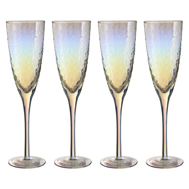 premier housewares Aurora Set of 4 Lustre Champagne Glasses