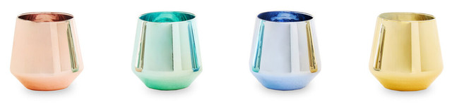 premier housewares Aurora Set Of Four Glass Tumblers In Assorted Colours