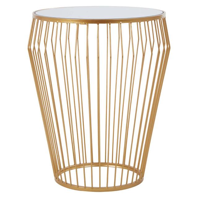 Premier Housewares Avantis Round Side Table With Gold Polished Frame