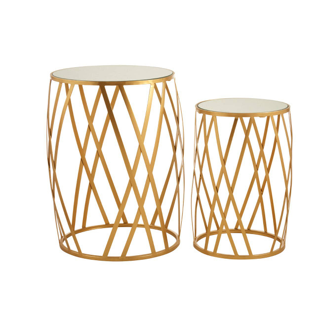 Premier Housewares Avantis Set Of 2 Cross Design Side Tables