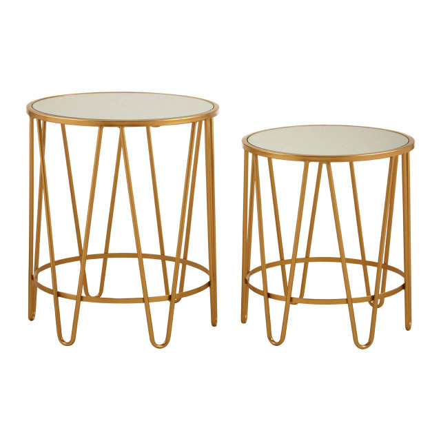 Premier Housewares Avantis Set Of 2 Hairpin Design Side Tables