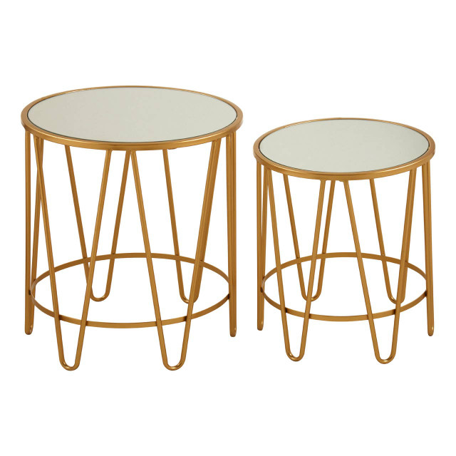 Premier Housewares Avantis Set Of 2 Hairpin Design Side Tables