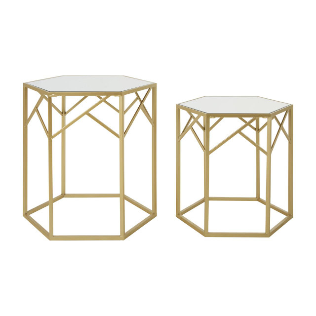 premier housewares Avantis Set Of 2 Hexagonal Side Tables