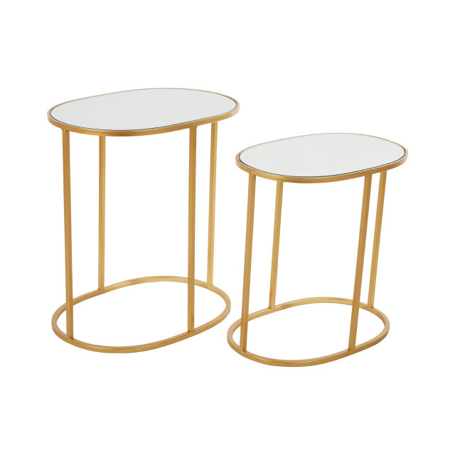 Premier Housewares Avantis Set Of 2 Oval Side Tables