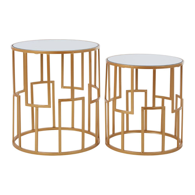 Premier Housewares Avantis Set Of 2 Round Side Tables