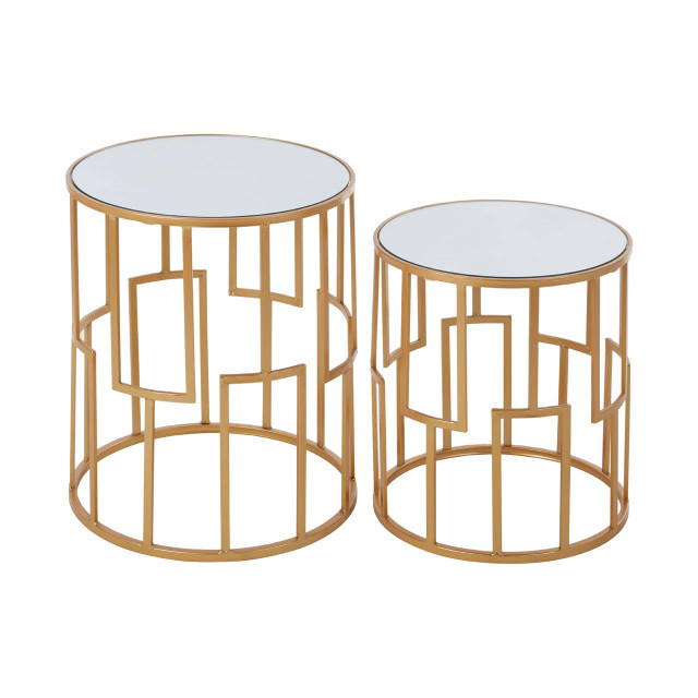 Premier Housewares Avantis Set Of 2 Round Side Tables