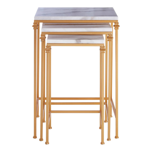 Premier Housewares Avantis Set Of 3 Square Side Tables