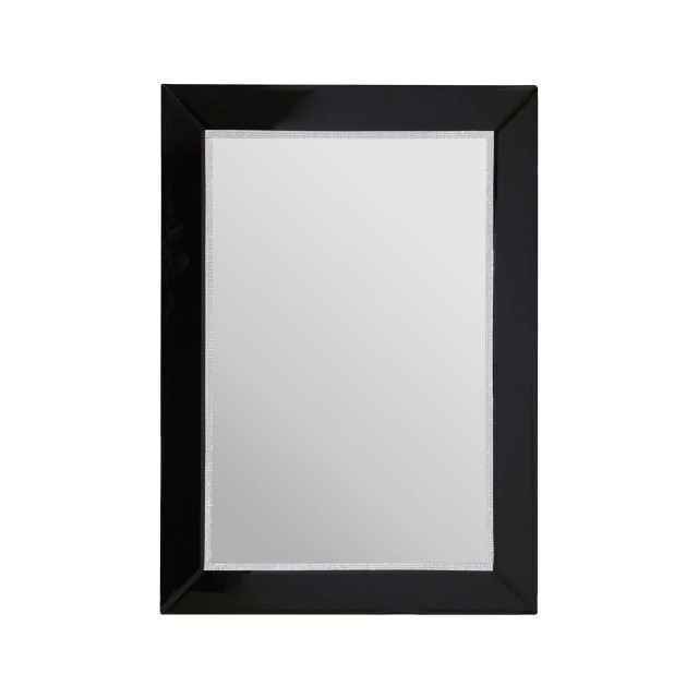 premier housewares Avelene Black Bevelled Edge Wall Mirror