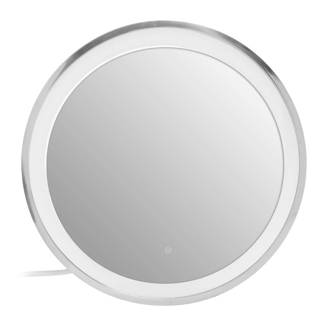 Premier Housewares Avelino Illuminated LED Silver Round Mirror