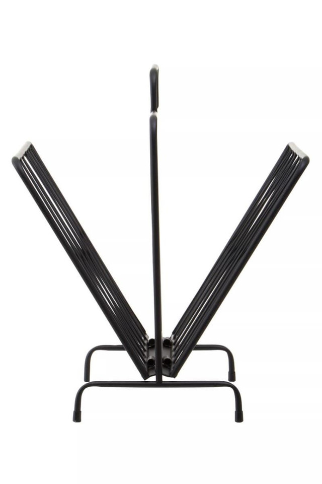 Premier Housewares Avento Black Two Pocket Magazine Rack