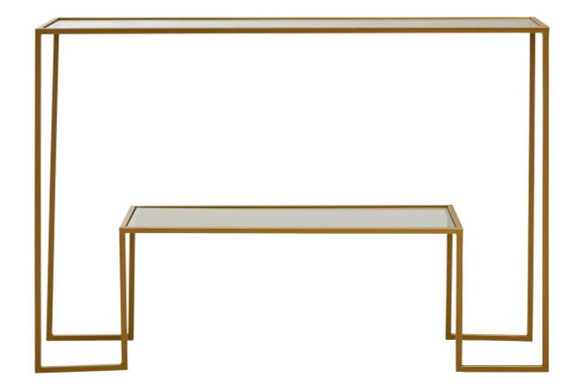Premier Housewares Avento Gold Finish Console Table