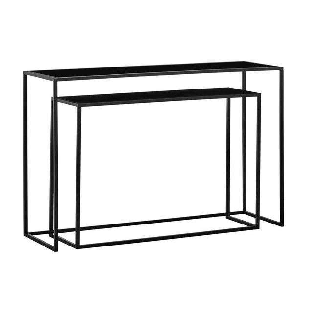 Premier Housewares Avento Set Of Two Black Console Tables