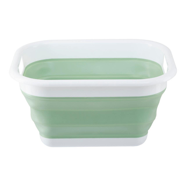 Premier Housewares Averill Collapsible Green White Laundry Basket