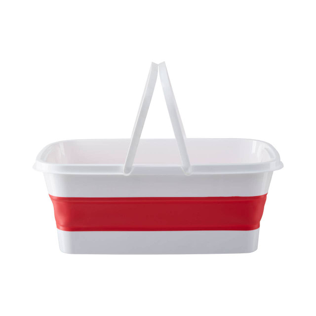Premier Housewares Averill Collapsible Laundry Basket In Red And White