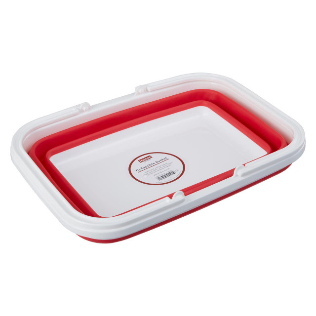 Premier Housewares Averill Collapsible Red Laundry Basket With Handles