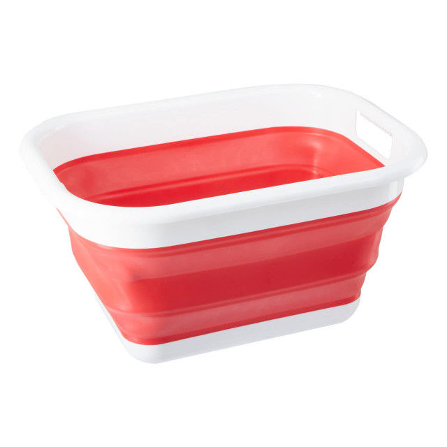 Premier Housewares Averill Collapsible Red White Laundry Basket