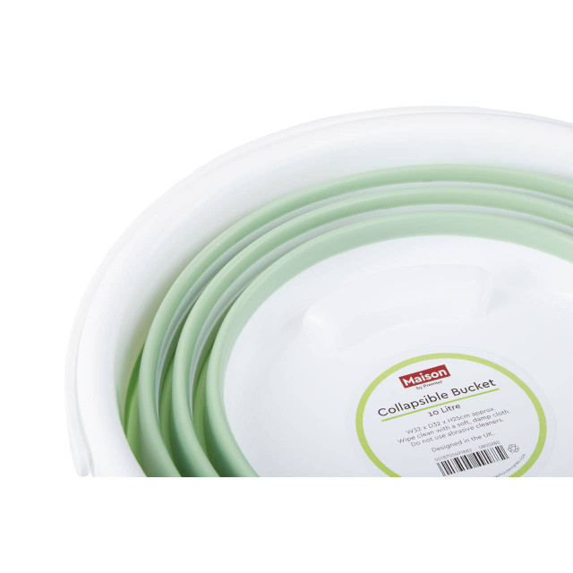 Premier Housewares Averill Green White Collapsible Bucket