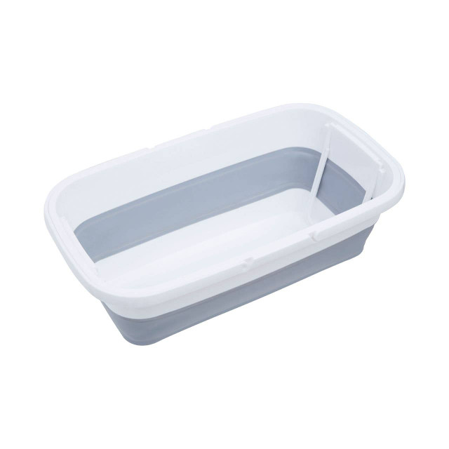 Premier Housewares Averill White And Grey Collapsible Basket With Handles
