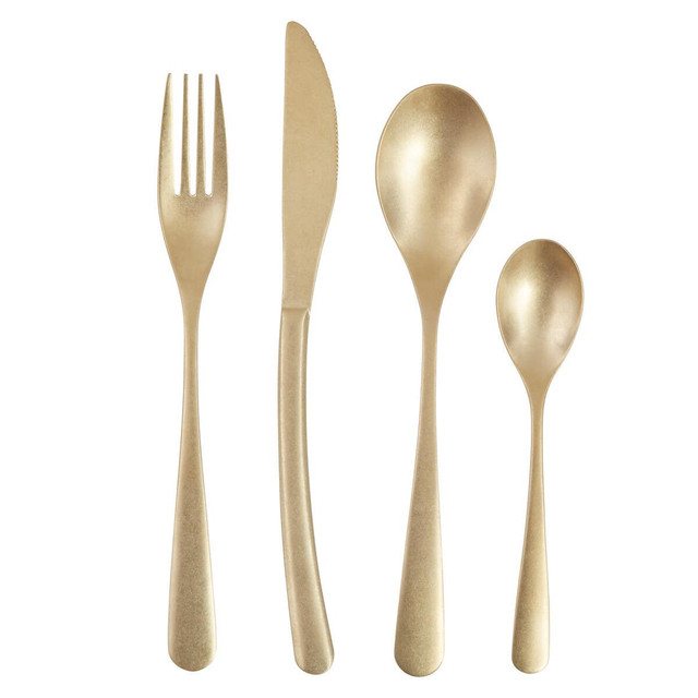 premier housewares Avie 16 Piece Antique Gold Finish Cutlery Set