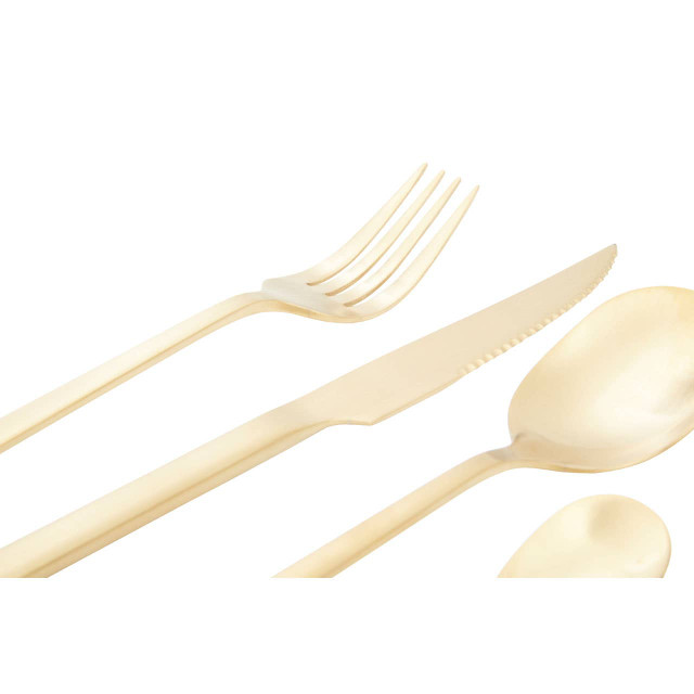 Premier Housewares Avie 16 Piece Gold Finish Cutlery Set