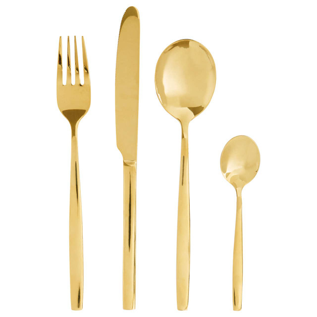 premier housewares Avie 16 Piece Gold Finish Stainless Steel Cutlery Set