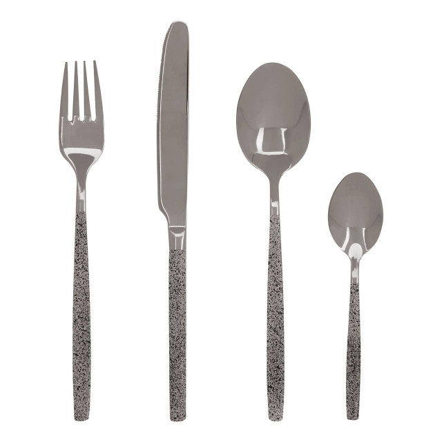 Premier Housewares Avie 16 Piece Granite Pattern Cutlery Set