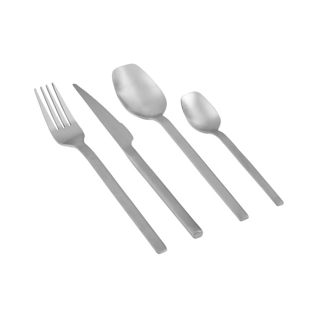 Premier Housewares Avie 16 Piece Silver Matte Finish Cutlery Set