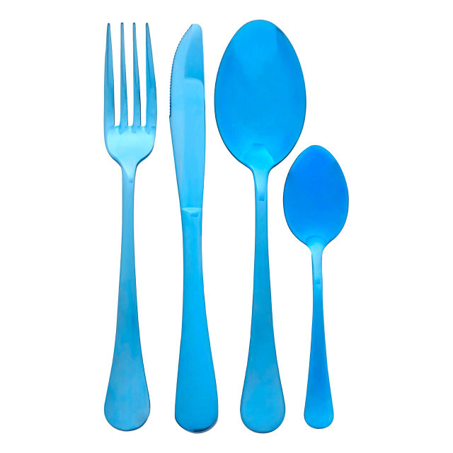 premier housewares Avie 16 Piece Stainless Steel Blue Cutlery Set