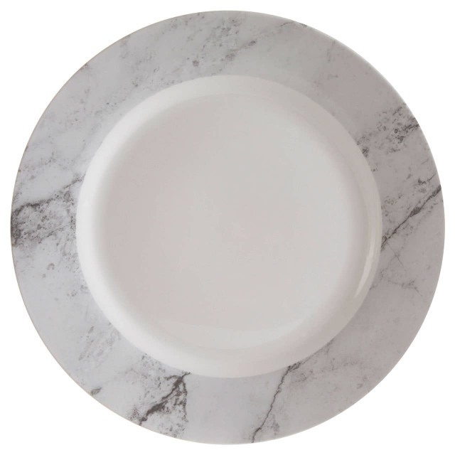 Premier Housewares Avie 16pc White And Grey Marble Effect Dinner Set