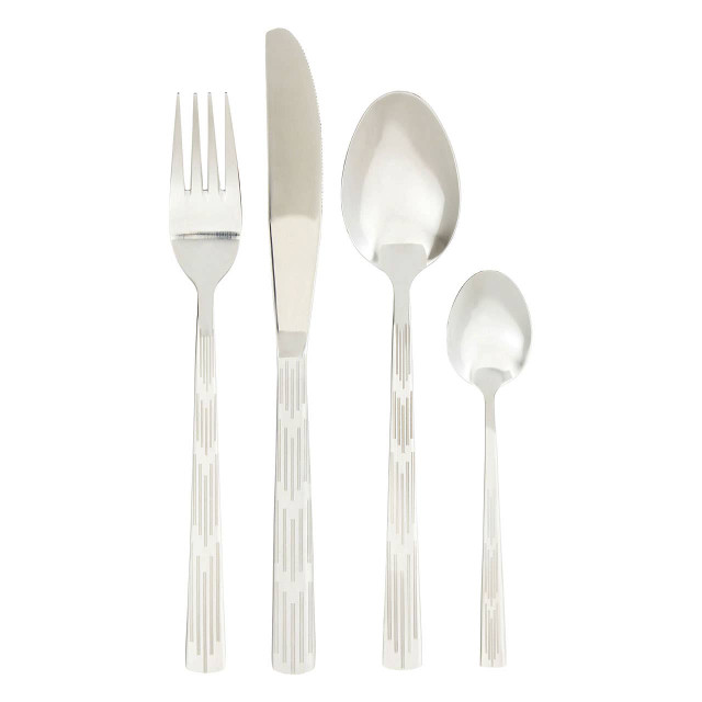 Premier Housewares Avie 24 Piece Etched Deco Cutlery Set